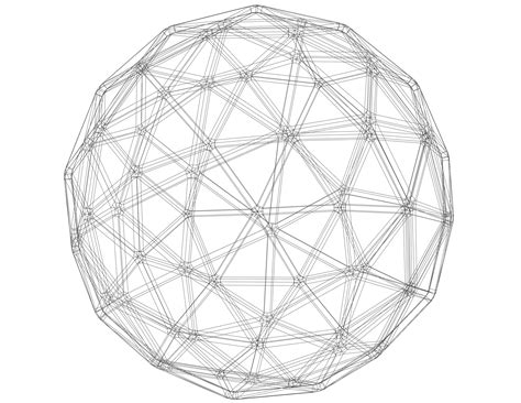 Wireframe Shape Pentakis Snub Dodecahedron Flippednormals