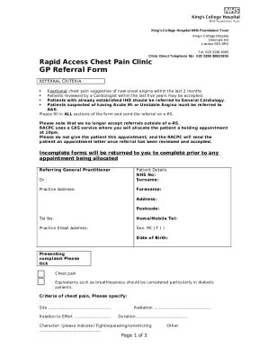 Rapid Access Chest Pain Clinic Referral Studylib Doc Template Pdffiller