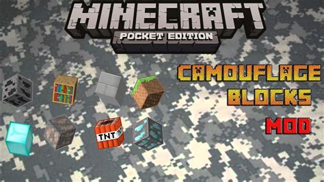 Minecraft Pe Mod Showcase 105 Camouflage Blocks Mod Youtube