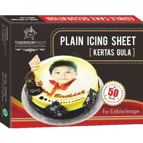 Jual PLAIN ICING BY TIGERSON PHILTI EDIBLE PRINTING KERTAS EDIBLE