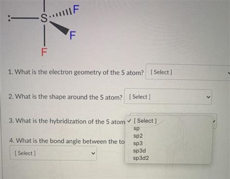 Solved Use The Vsepr Structure Of Sf4 Shown To Answer The