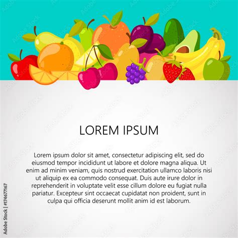 Healthy food background. Design template banner. Vector isolated on ...