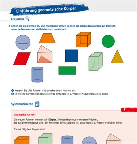 Einführung geometrische Körper SchlaU Lernen