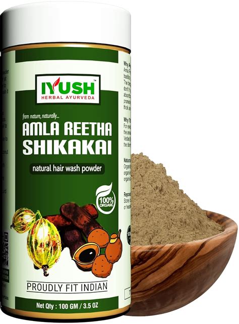 Iyush Herbal Ayurveda Amla Reetha Shikakai Herbs In One Hair Pack