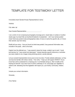 Testimony Template - Fill Online, Printable, Fillable, Blank | pdfFiller