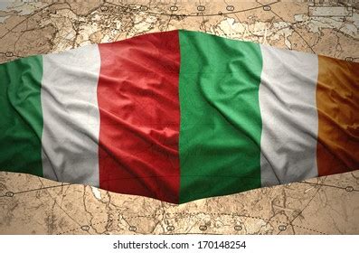 Waving Irish Italian Flags Political Map Stock Illustration 170148254 ...