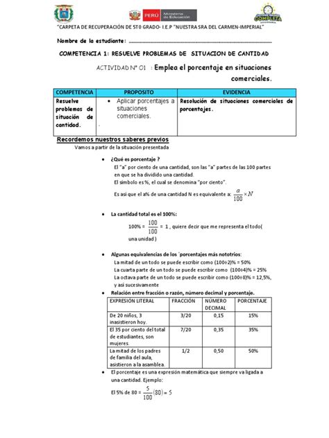 5to Matematica Descargar Gratis Pdf Interés Porcentaje