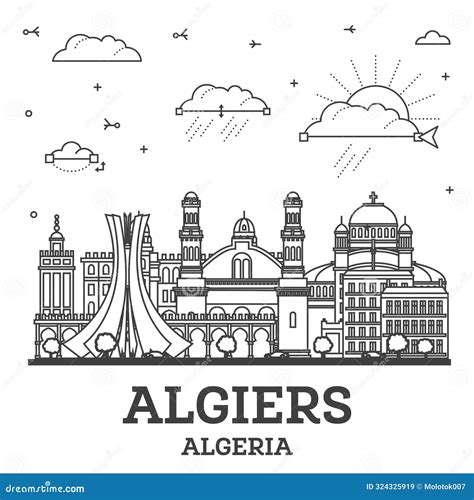 Algiers Algeria Alexandria Egypt And Abidjan Ivory Coast City Skyline