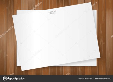 White Paper Sheet Wood Texture Background Vector Illustration Stock