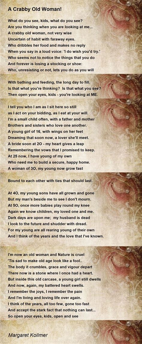 A Crabby Old Woman A Crabby Old Woman Poem By Margaret Kollmer