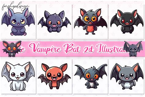 Cute Vampire Bat D Illustration Grafik Von Fonshopdesign Creative