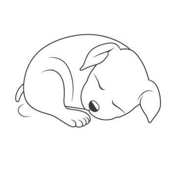 Illustration Of A Dog Sleeping Illustration Stock Vector Outline Sketch ...