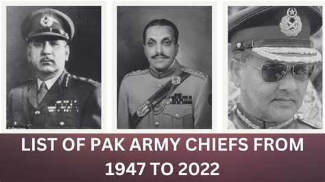 Pak Army Chiefs List Of Army Chiefs From 1947 To 2022 YouTube