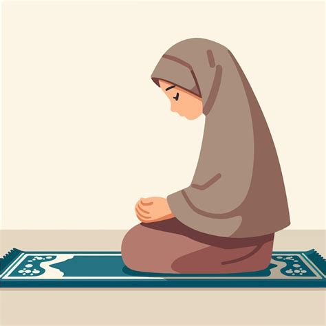 Premium Vector | Vector of Muslim girl praying in flat design style