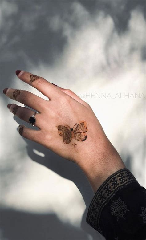 Simple Butterfly Henna Tattoo