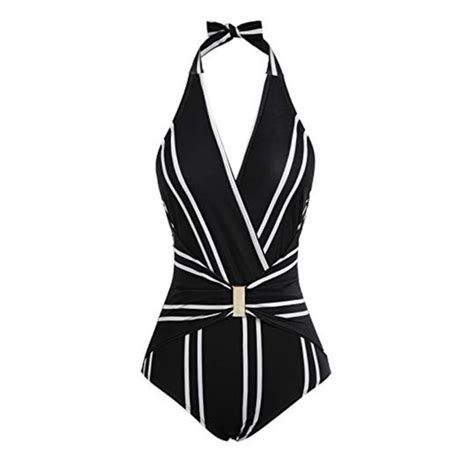 Grace Karin Swim Grace Karin Womens Stripe Onepiece Swimsuit High