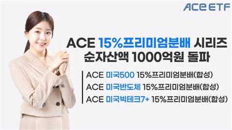 한투운용 커버드콜 Ace Etf 3종 순자산액 1000억 돌파