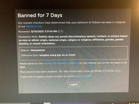 This Was From A While Ago But Banned For Defending The Gay Community R ROBLOXBans