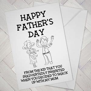 Funny Stepdad FATHERS DAY CARD Cheeky Joke Humour STEP DAD Shack up ...