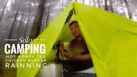 Solo Camping Hujan Deras Hot Honey Tea Chicken Burger Tidur Ketika