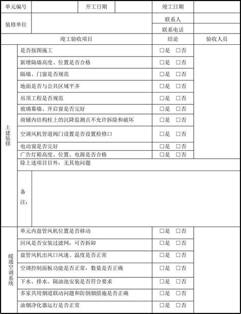 二次装修竣工验收记录表word文档在线阅读与下载无忧文档