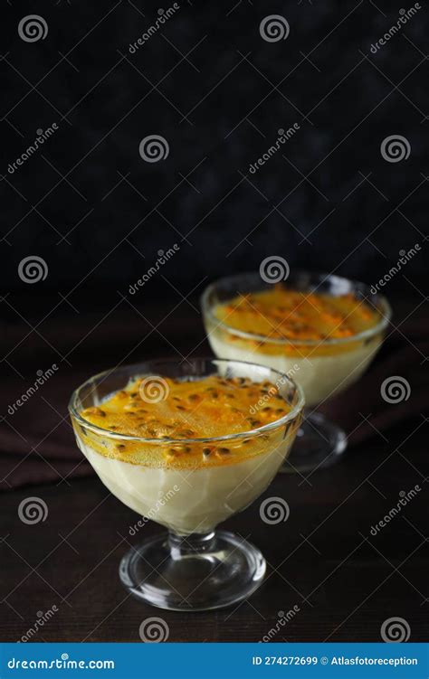 Concept Of Delicious Food Passion Fruit Mousse Stock Image Image Of