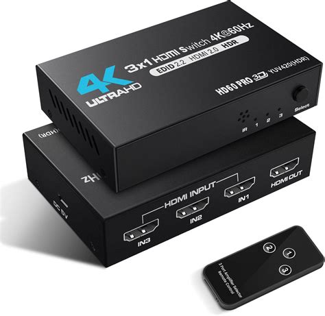 Hdmi Switch K Hz Newcare Hdmi Switch In Out With Remote Control