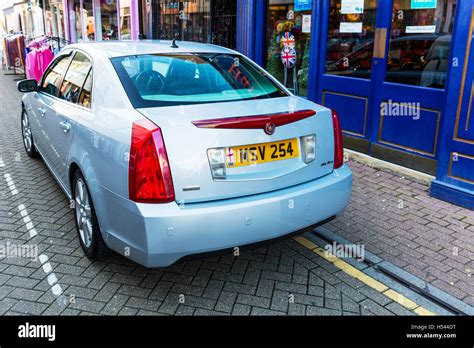 cadillac bls elegance td auto car vehicle grey parked  road rear