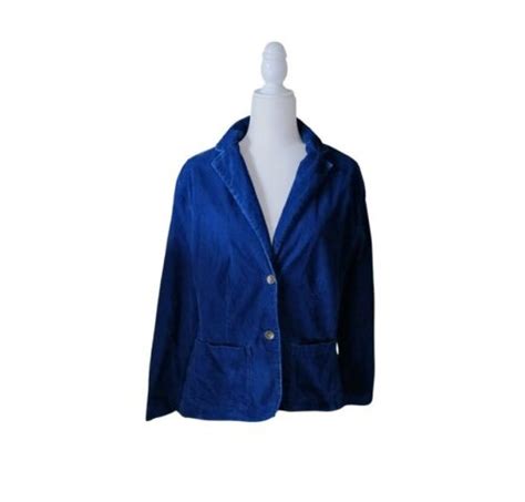 Eddie Bauer Blue Corduroy Blazer Size 18w Ebay