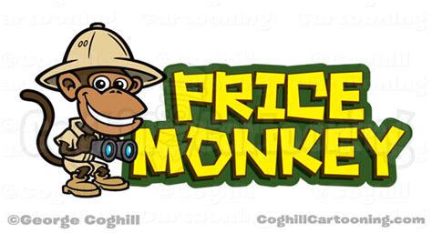 Price Monkey Jungle Explorer Cartoon Logo Coghill Cartooning