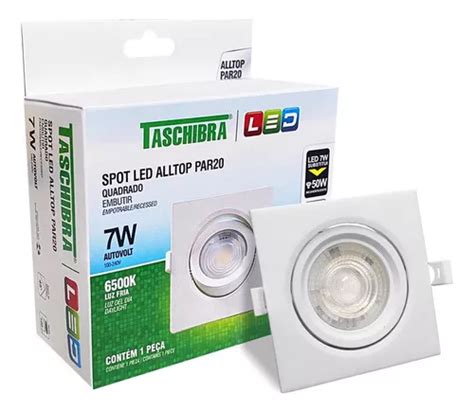 Spot Embutir Quadrado Alltop Led Par20 7w Taschibra 6500k MercadoLivre