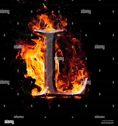 Letters And Symbols In Fire L Stock Photo Alamy