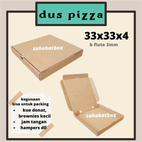 Jual Kardus Dus Box Pizza Jam Dinding Pakaian Donut Ukuran 33x33x4 Cm