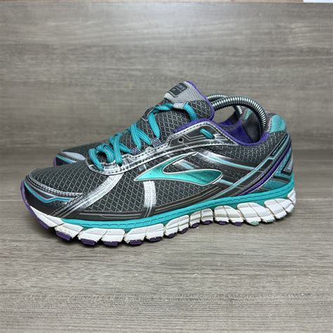 Brooks Defyance 9 Women S Size 9 5 Silver Teal Blue Lace Up Running