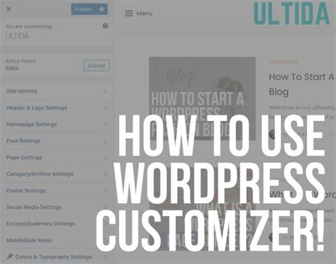 How To Use WordPress Customizer Best Guide ULTIDA