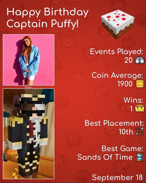 A Big Happy Birthday To Captain Puffy 🥳🎉 R Minecraftchampionship