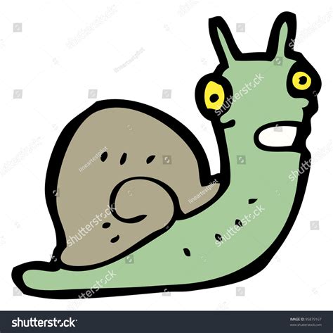 crazy snail cartoon stock illustration