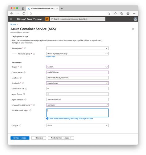 クイック スタート Arm テンプレートを使用して Aks クラスター用の Azure Linux コンテナー ホストをデプロイする