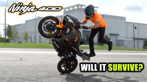 Kawasaki Ninja 400 But Its A Fully Built Starter Stunt Bike Youtube