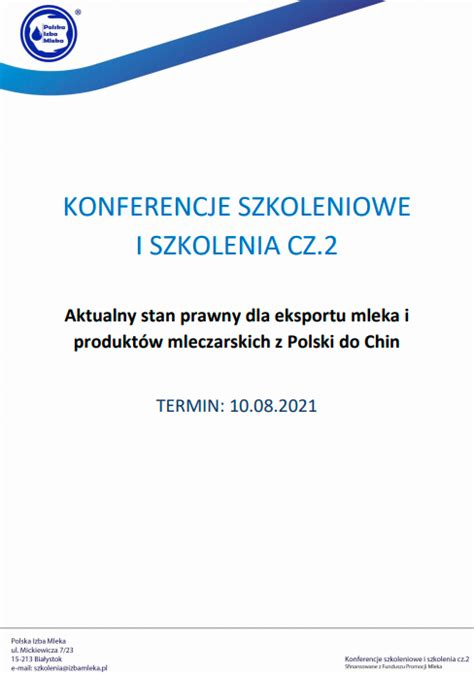 Zaproszenie Na Szkolenie Online Pt Aktualny Stan Prawny Dla Eksportu