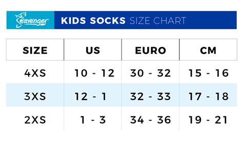 Size Chart - Junior SeaSnug Ankle Beach Socks – Seavenger