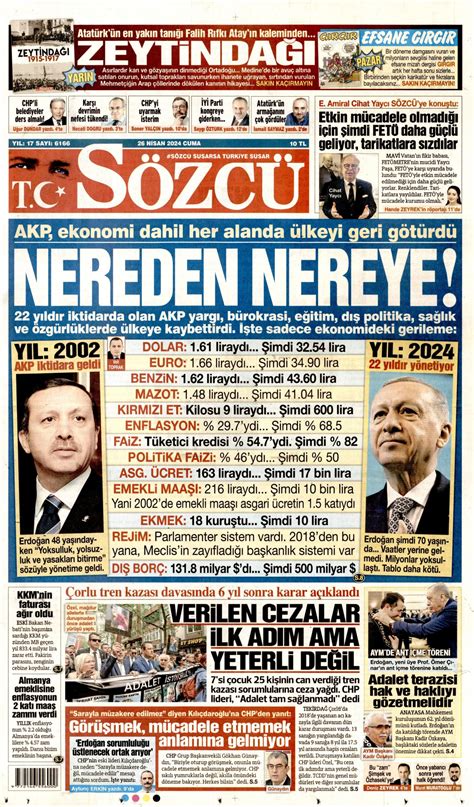 Sözcü Gazetesi Sözcü Manşet Oku Haberler 26 Nisan 2024