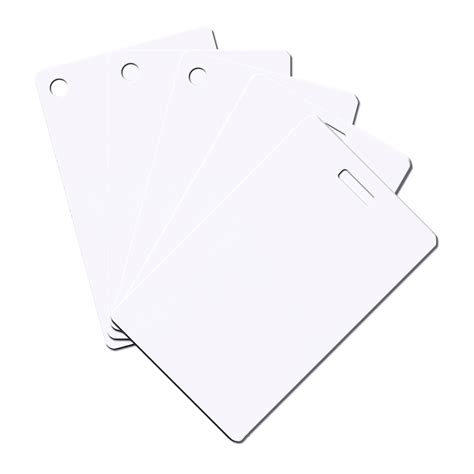 Blank White Plastic Cards Slot Or Hole Punch Premier Eco Cards