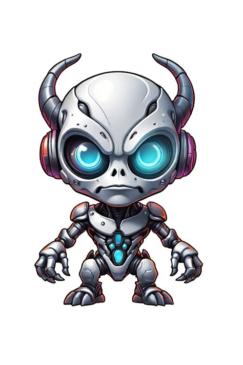 Ai Generated Cute Cartoon Alien Robot Character Illustration