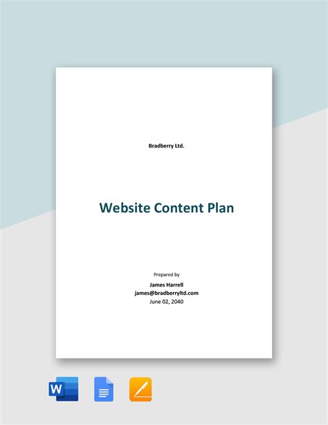 Website Content Plan Template in Word, Google Docs, Pages - Download | Template.net