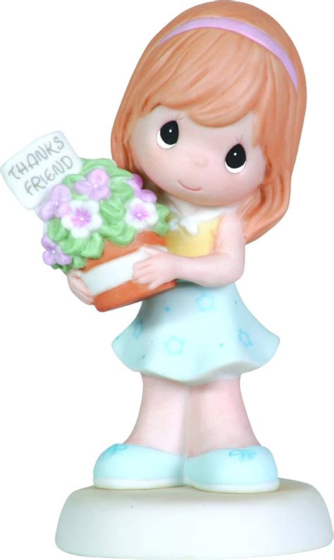 Amazon.com: Precious Moments Girl with Flower Basket Figurine Thank You for Being A Friend ...