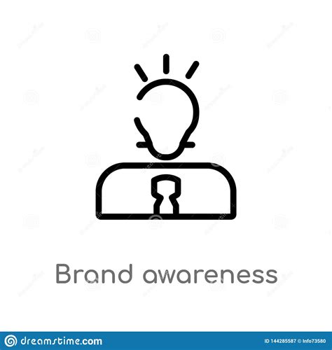 Outline Brand Awareness Vector Icon Isolated Black Simple Line Element