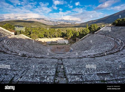 Ancient Amphitheatre Casts Shadows On The Stone Structure With