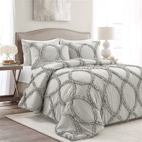 Lush Decor Riviera Comforter Light Gray Pc Set Queen Walmart