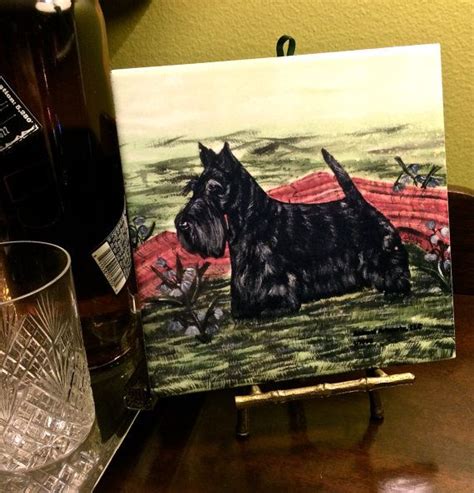 Vintage Scottie Scotty Dog Art Tile By Animal Artworks Llc Etsy Dog